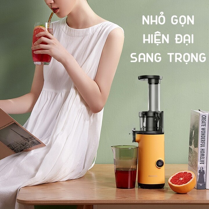 Máy ép trái cây tốc độ chậm cầm tay thương hiệu cao cấp Mokkom MK-SJ001 - Công suất: 130W - Chất liệu: Tritan, ABS, Inox 304 - 2 màu: Xanh và Vàng - Hàng Nhập Khẩu