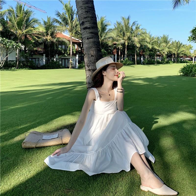 VÁY MAXI ĐẦM MAXI ĐI BIỂN VÁY ĐI BIỂN VÁY TRẮNG VÁY DÀI ĐẦM DÀI VÁY XÒE ulzzang style