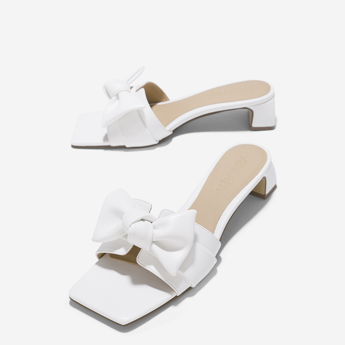 Vascara Guốc Mules Đính Quai Nơ - GNN 0211
