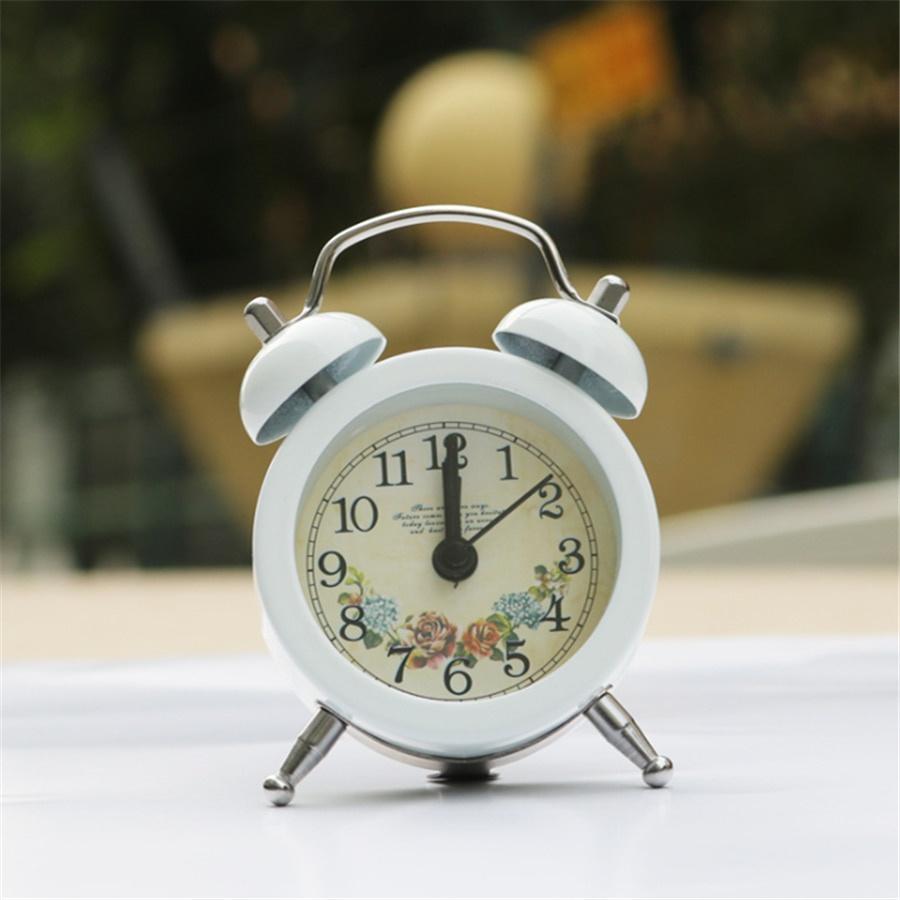 Mini Creative Alarm Clock Vintage Retro Pointer Clocks Loud Ringing Alarm Clock Bedside Home Decor