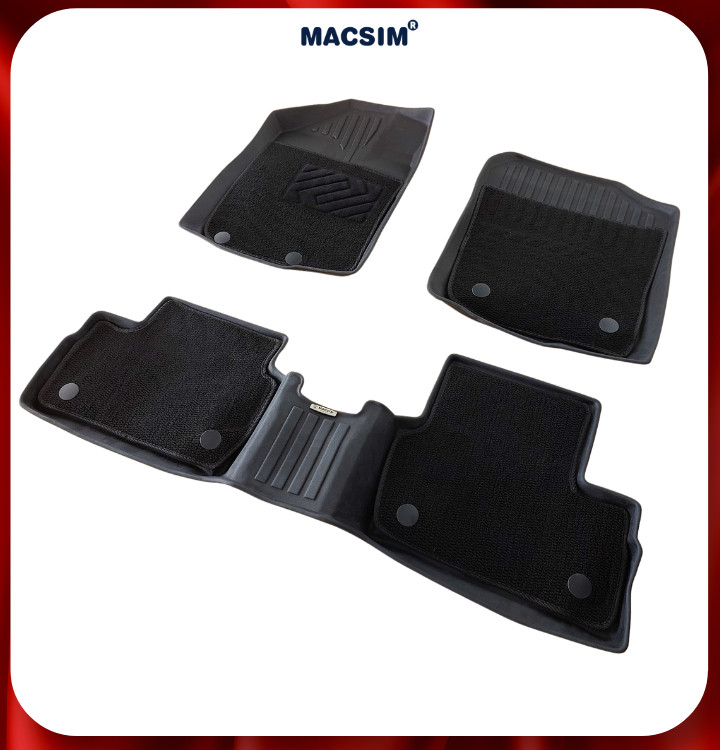 Thảm lót sàn ô tô 2 lớp cao cấp dành cho xe Toyota Raize 2022-nay (sd) nhãn hiệu Macsim chất liệu TPE màu đen