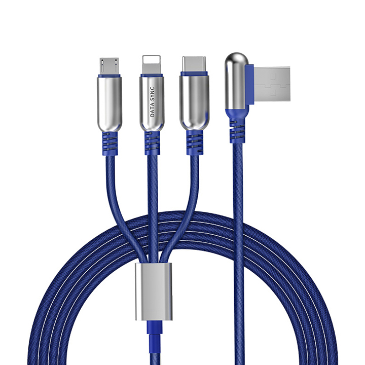 Cáp Sạc 3 Đầu Hoco U17 Dài 1.5m Chính Hãng Lightning + Micro USB + Type C