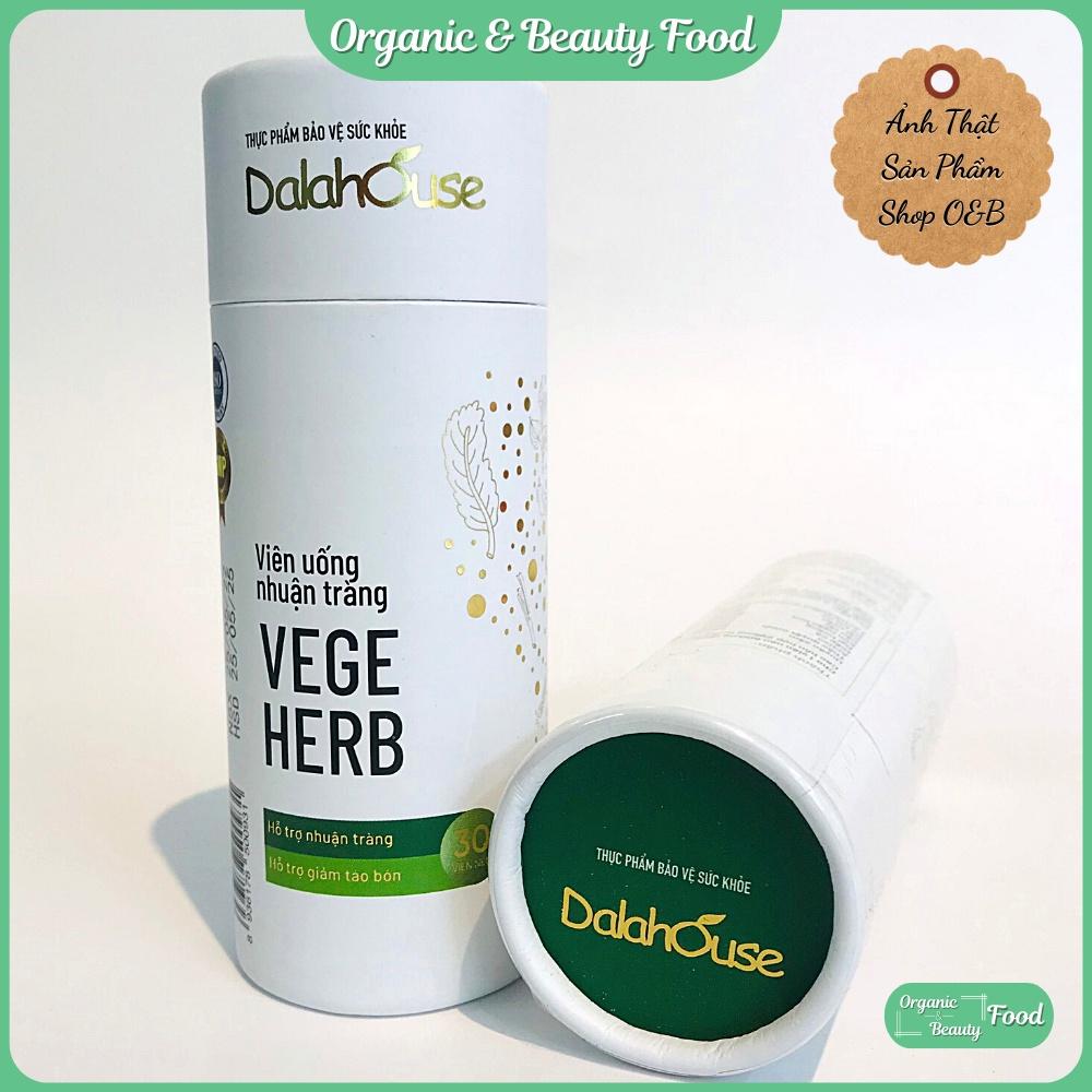 Viên Uống Nhuận Tràng VEGE HERB Dalahouse - Hộp 30 Viên - Hỗ Trợ Nhuận Tràng - Giảm Táo Bón