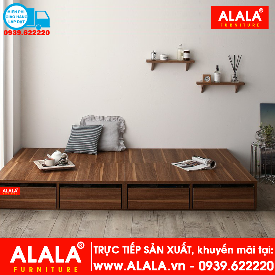 Giường ngủ ALALA48 (1m8x2m) gỗ HMR chống nước - www.ALALA.vn® - Za.lo: 0939.622220