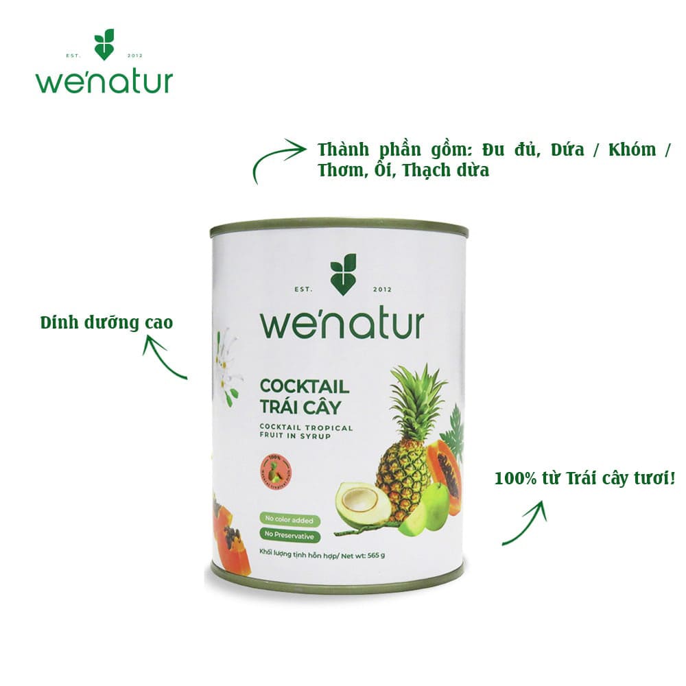 Cocktail Trái Cây Nhiệt Đới Đóng Lon we'natur 565g