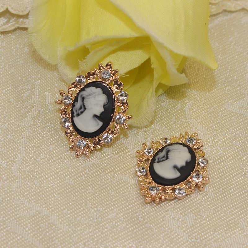 20Pcs Crystal Rhinestone Button Oval Acrylic Embellishments Phone Case Decor