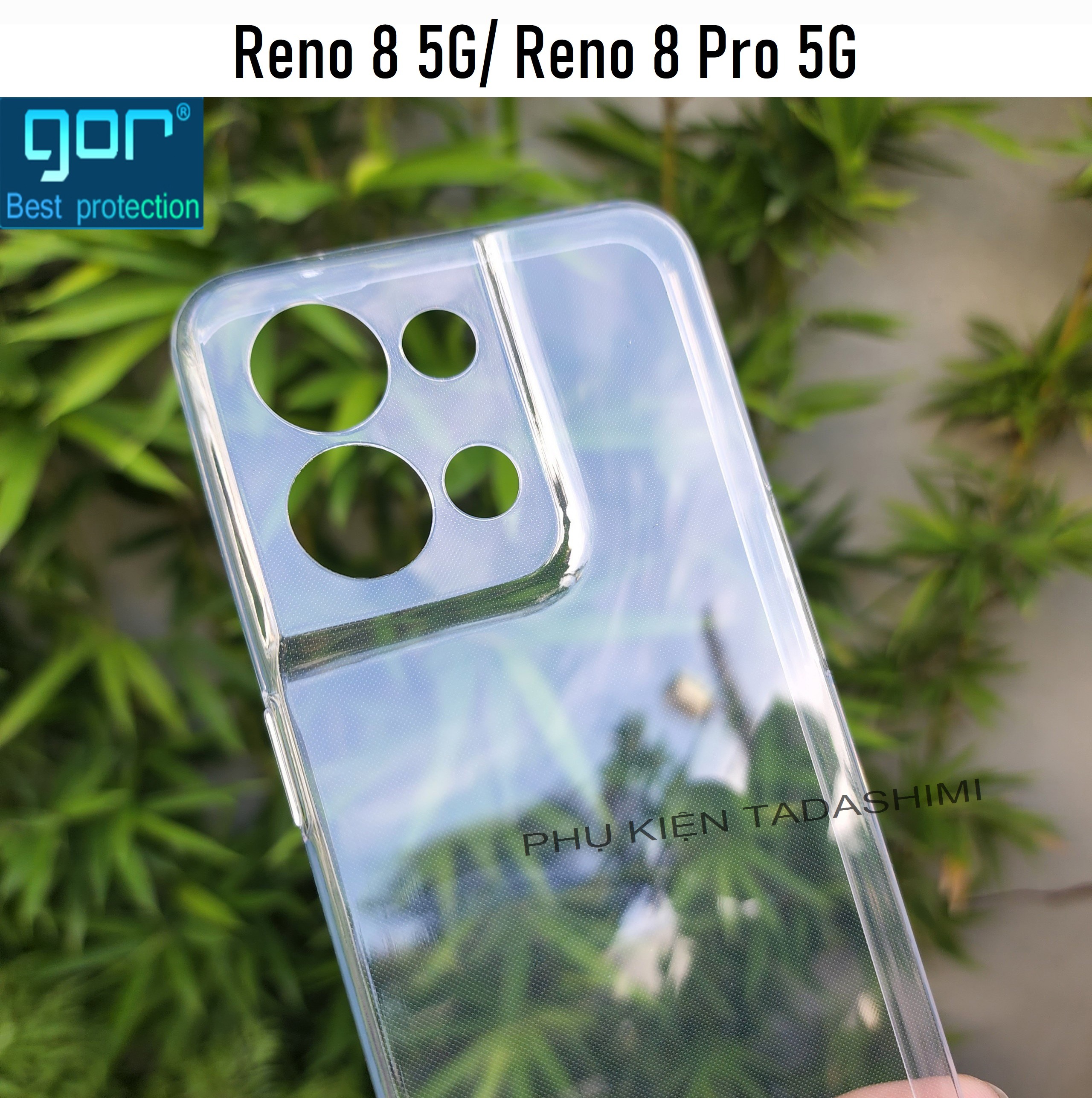 Ốp Lưng Dẻo Gor cho OPPO Reno 8 5G/ Reno 8 Pro 5G Trong Suốt, Có Gờ Bảo Vệ Camera - Hàng nhập khẩu