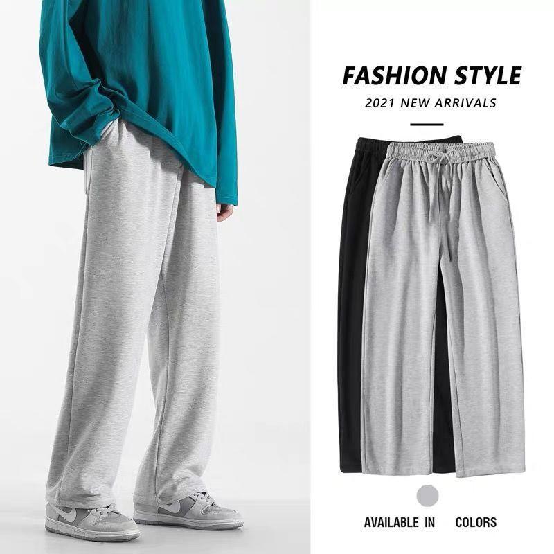 Quần ống rộng trơn nam nữ vải thun cotton thể thao 4 chiều dáng suông FFSTORE