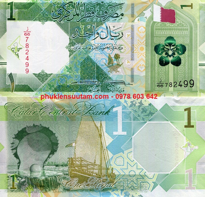 Tiền Châu Á - Qatar 1 Riyal 2022 UNC - Sưu tầm Độc Lạ tặng kèm phơi nilon - SP005913