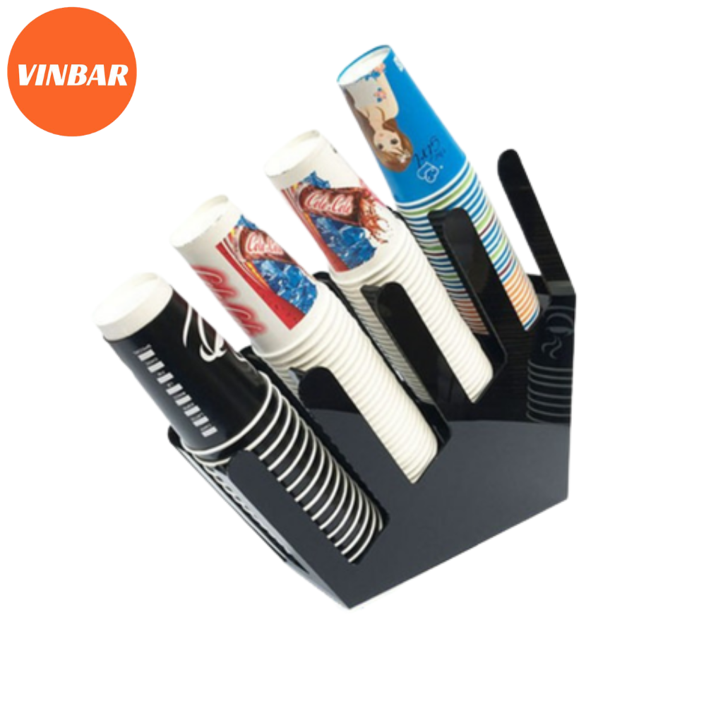 KỆ ĐỰNG CỐC TRÀ SỮA MÀU ĐEN ( 1TH / 6 CÁI )