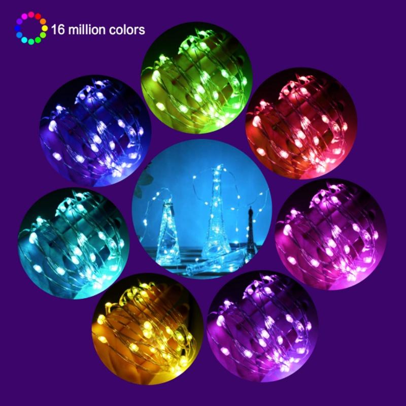 LED Bluetooth Copper Wire Light String Seven Colors USB 2022 Living Room Music Fairy Lights Garland Christmas Decorations