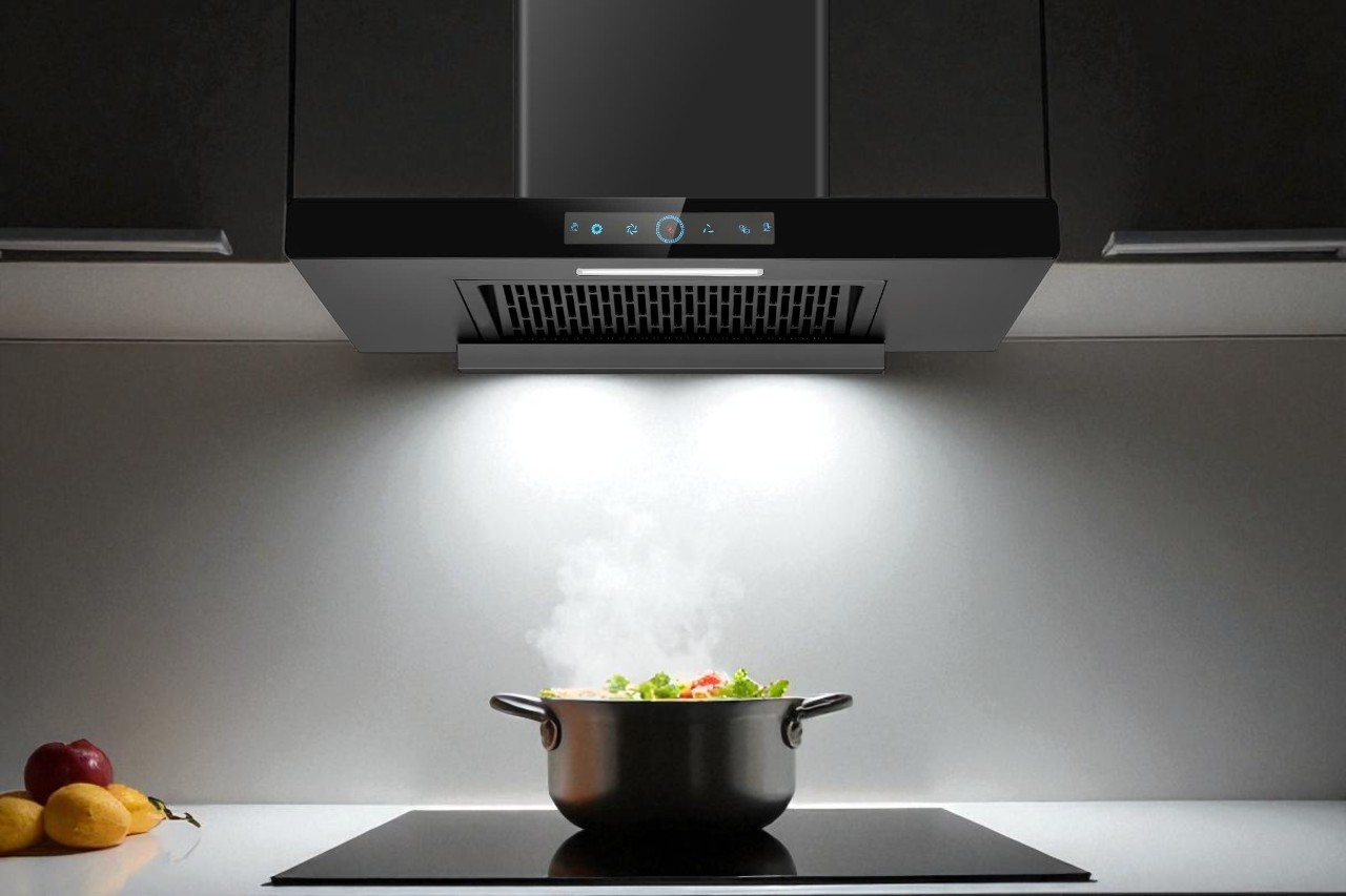 Kopper Hút Mùi Thông Minh KPT8 Công Suất Lớn 1800m3/h Có Sấy Dầu Tự Động Màn Hình Cảm Ứng Tiếng Ồn <50dB Đèn LED 1 Đèn Lớn Quạt Li Tâm Cánh Thép Động Cơ Đồng Hàng Chính Hãng