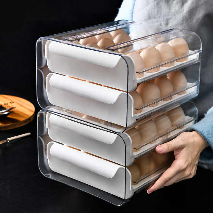 Khay trứng 2 tầng cao cấp - TẶNG MÓC KHÓA GỖ
