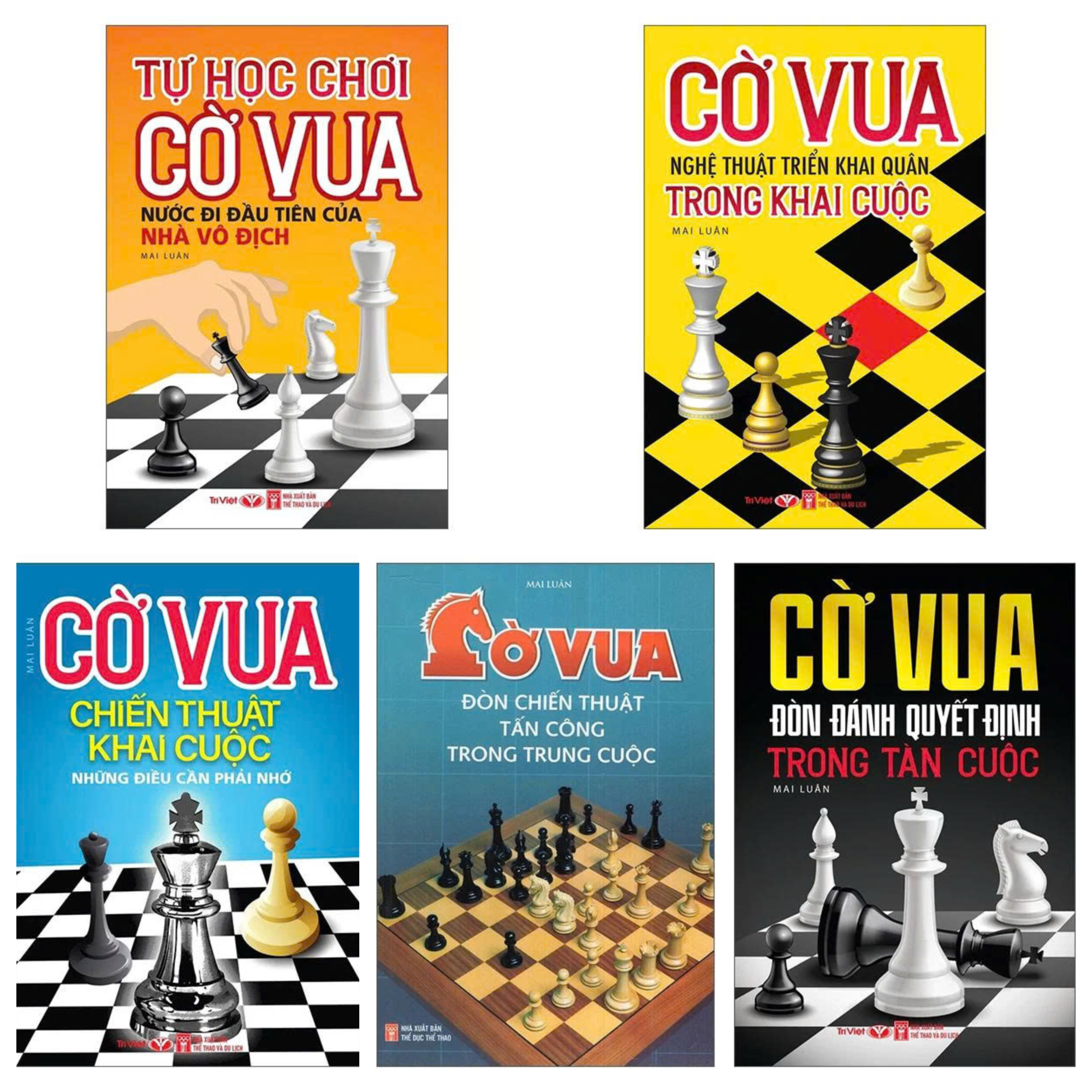 Bộ Cẩm Nang Luyện Tập Đánh Cờ Vua Từ Khai Cuộc Đến Tàn Cuộc: Thực Chiến Đỉnh Cao (Bộ 5 Cuốn)
