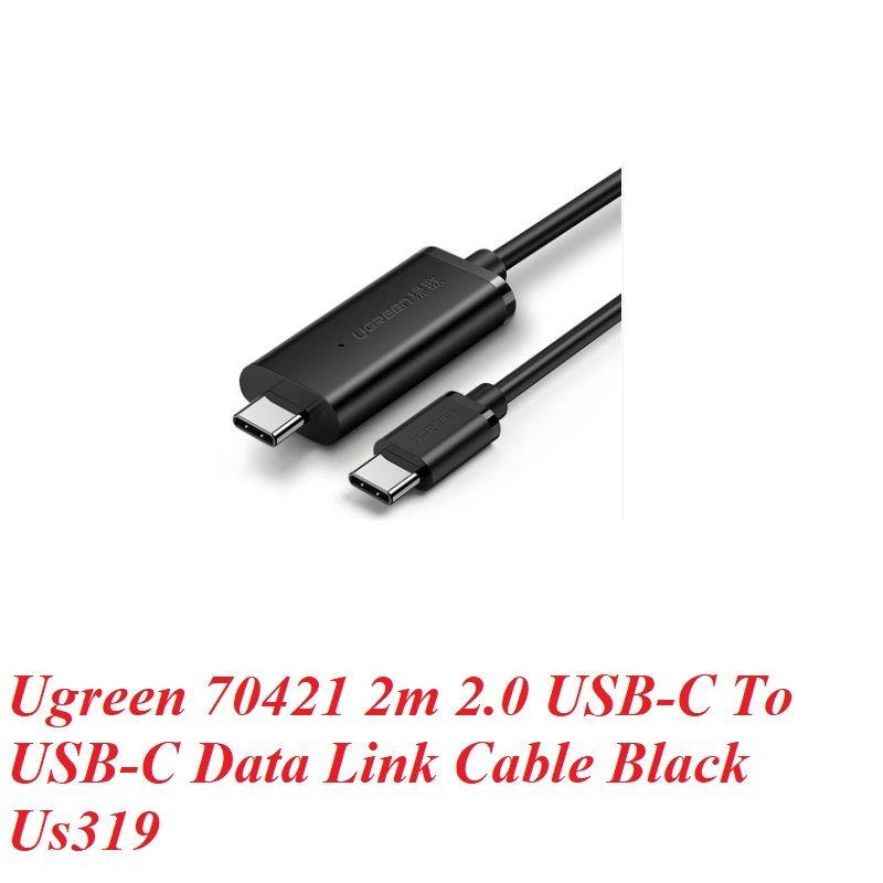 Ugreen UG70421US319TK 2m 480Mbps 2.0 cáp truyền dữ liệu giữa 2 máy tính Type C sang Type C màu đen - HÀNG CHÍNH HÃNG