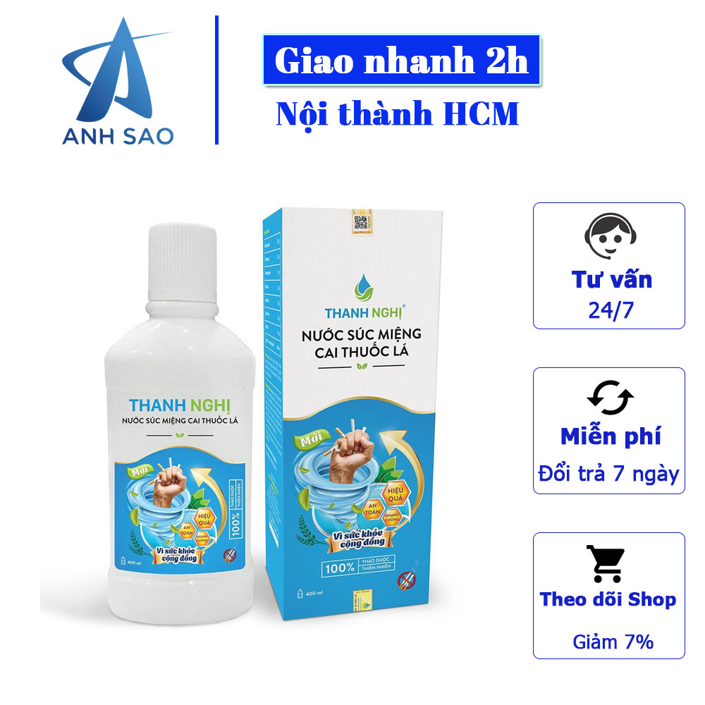 Nước súc miệng cai thuốc lá Thanh Nghị - Chai 400ml