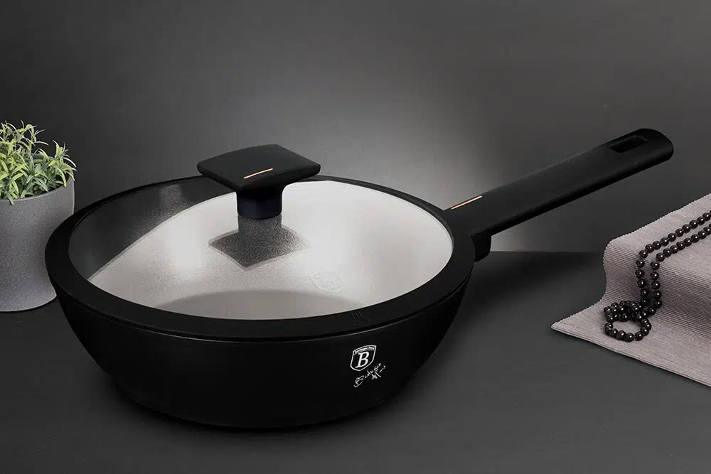 Chảo sâu lòng Berlinger Haus BH/7089N 24cm màu đen – Monaco Collection (có nắp) Hàng chính hãng