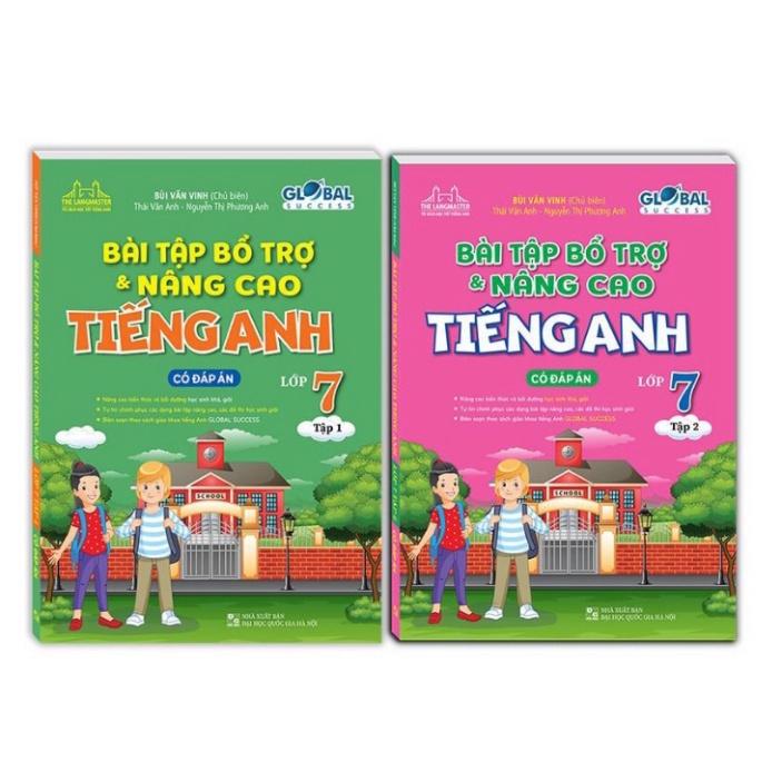 ` Sách - Combo Bài tập bổ trợ và nâng cao tiếng anh lớp 7 tập 1 + 2 (có đáp án) - GLOBAL SUCCESS