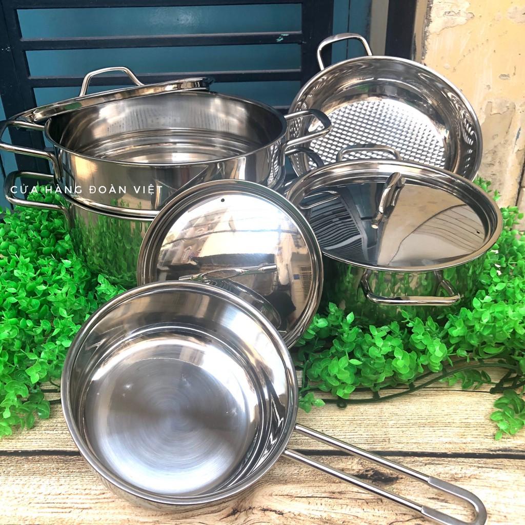 Bộ Nồi Chảo Xửng Fivestar Inox 3 Đáy Cao Cấp