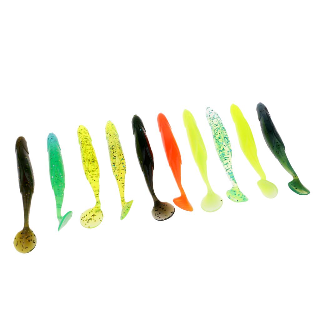 10Pcs Artifical Soft Plastic Vivid Fishing Worm Bionics Sea Bait Lures 6g