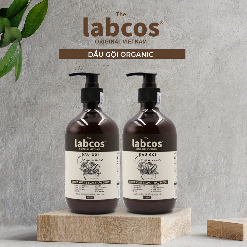 Combo Gội Xả Organic The Labcos Original Chiết Xuất Thiên Nhiên 8 Loại Thảo Mộc Nuôi Dưỡng Da Đầu Và Mái Tóc