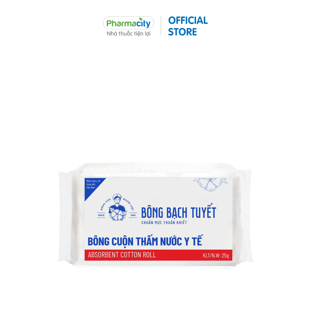 Bông y tế thấm nước Bạch Tuyết (25g)