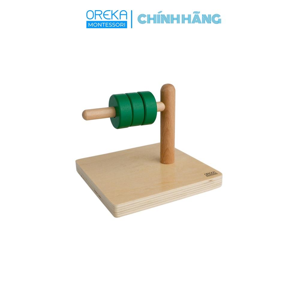 Đồ chơi trẻ em Oreka Montessori Các Đĩa tròn Xếp trên Trục ngang - 0150700