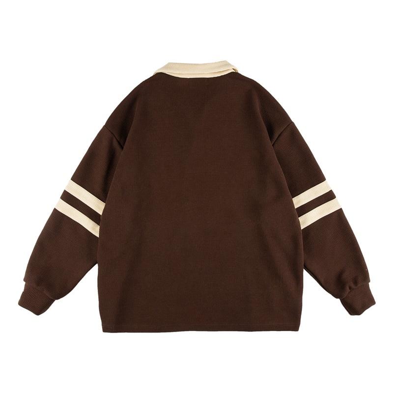 Áo Sweater Polo Nỉ Nam Nữ Dài Tay Form Rộng In Chữ DAW Tay Áo Phối Viền Ngang Thời Trang Zenkonu TOP NAM 247