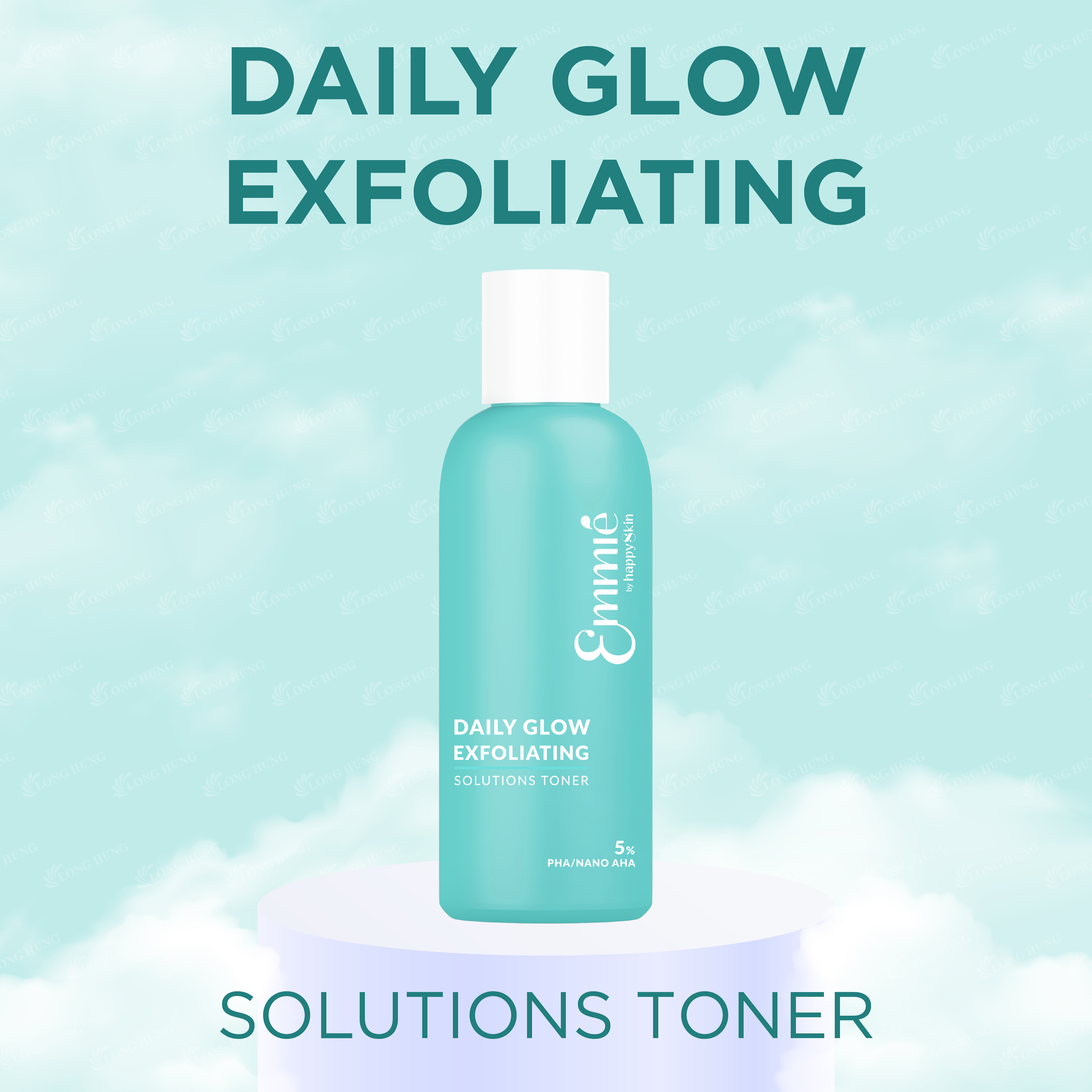 Dung dịch cân bằng da và tẩy tế bào chết Emmié Daily Glow Exfoliating Solutions Toner 5% PHA/NANO AHA (50ml/230ml) - Hàng chính hãng