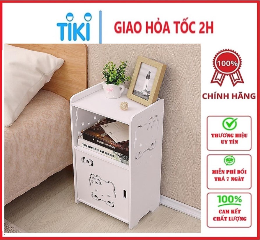 Kệ gỗ đầu giườngFREESHIPKệ Gỗ Kitty Đa Năng 25x17.5x47.5cm chịu nước tuyệt đối, chống xước, chống mối mọt 8784