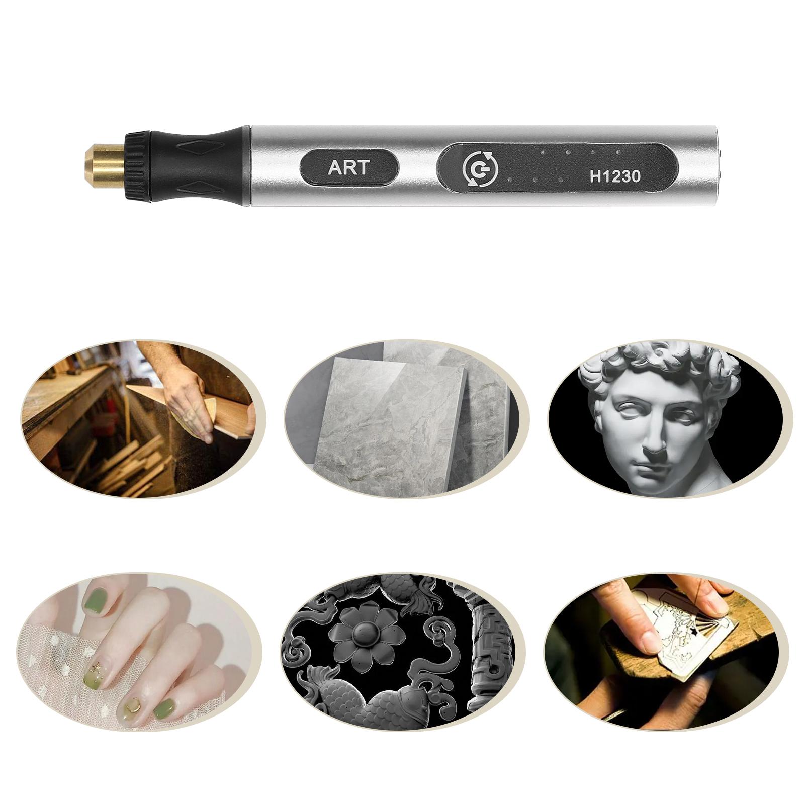 Compact Electric Grinding Pen Nail Art Polishing Machine Metal Lettering Carving Engraving Grinding Device USB Rechargeable 3 Gears of Speeds Adjustable