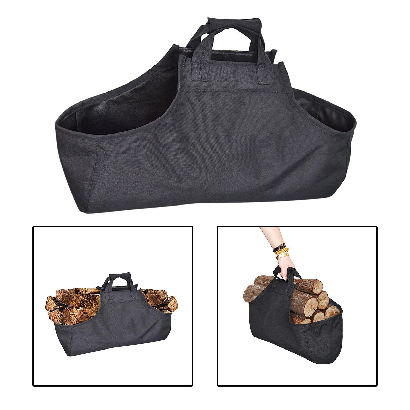 Firewood Carrier Bag Reusable Comfortable Oxford Cloth Folding for Outdoor