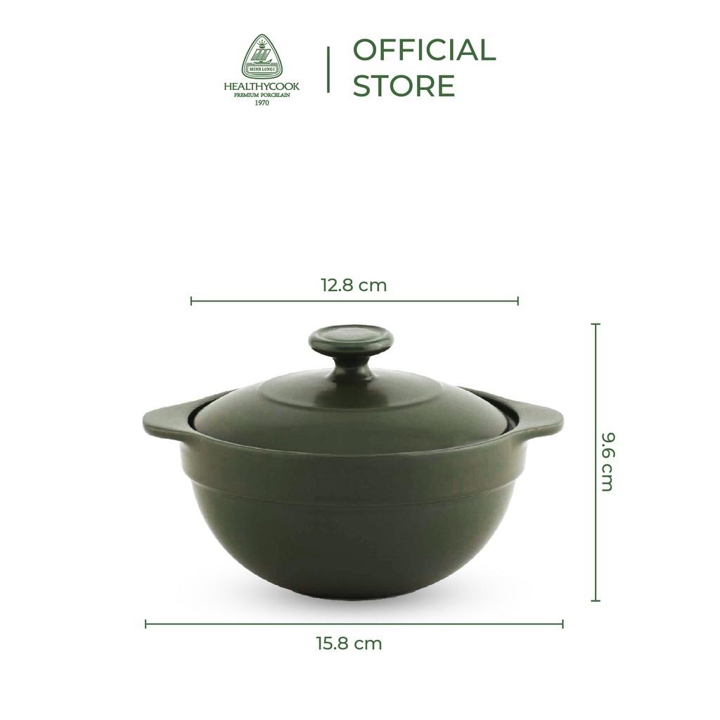 Nồi Sứ Dưỡng Sinh Minh Long Healthy Cook Luna 0.35 L - Dùng Cho Bếp Gas, Bếp Hồng Ngoại