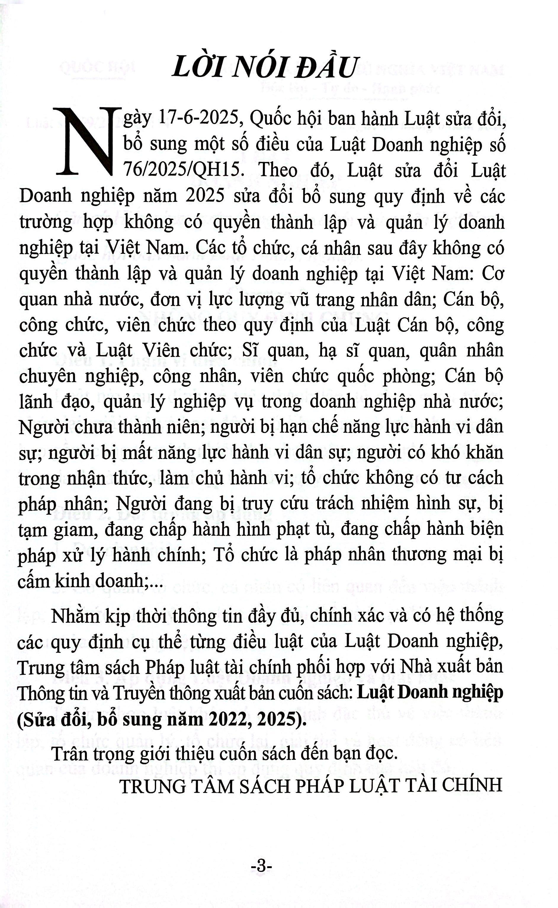 Sách - Luật Doanh Nghiệp (Sửa Đổi, Bổ Sung Năm 2022, 2025)