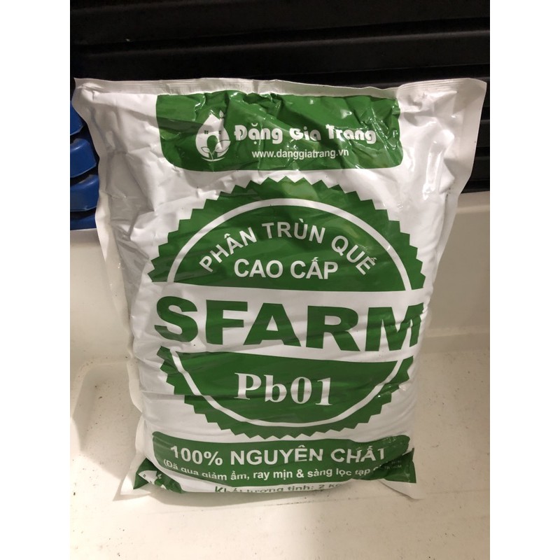 Phân bón hữu cơ trùn quế cao cấp Sfarm 2kg