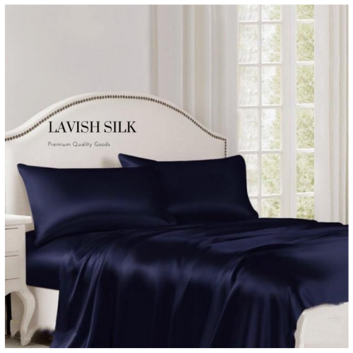 Bộ Ga Phủ Phi Lụa Lavish Silk Cao Cấp Mát Lạnh Hàng Loại 1 Không Nối Vải -Xanh Biển