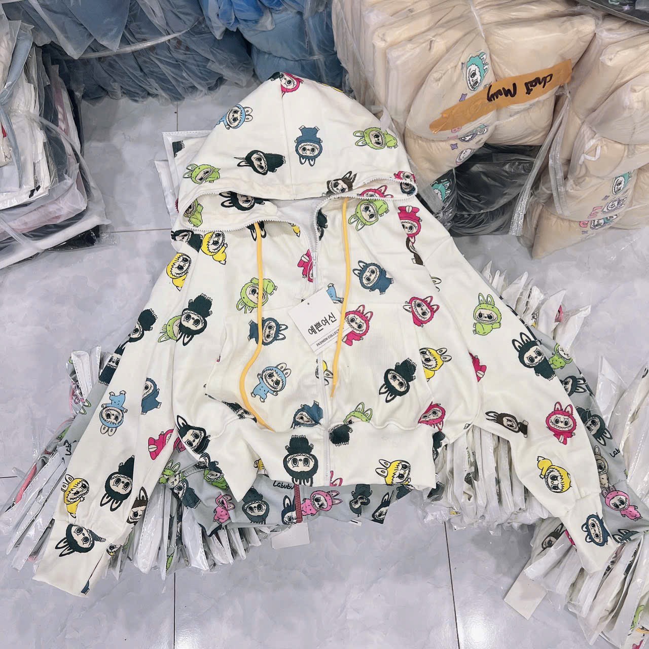 Áo khoác LaBuBu chất thun gân hoạ tiết xinh iu, dễ thương cho nữ, jack top women