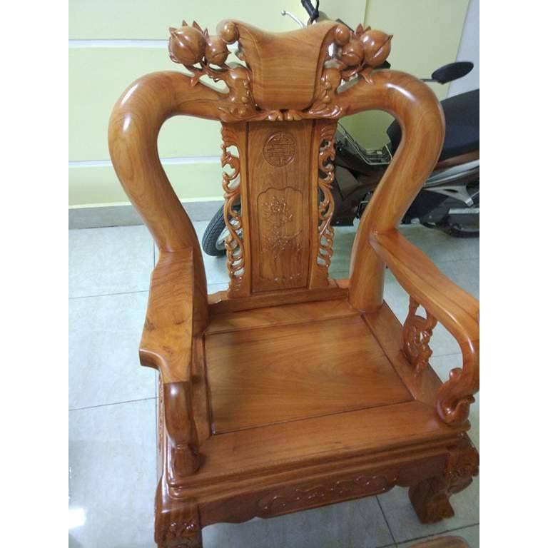 Bộ bàn ghế giả cổ trạm quốc đào gỗ gõ đỏ