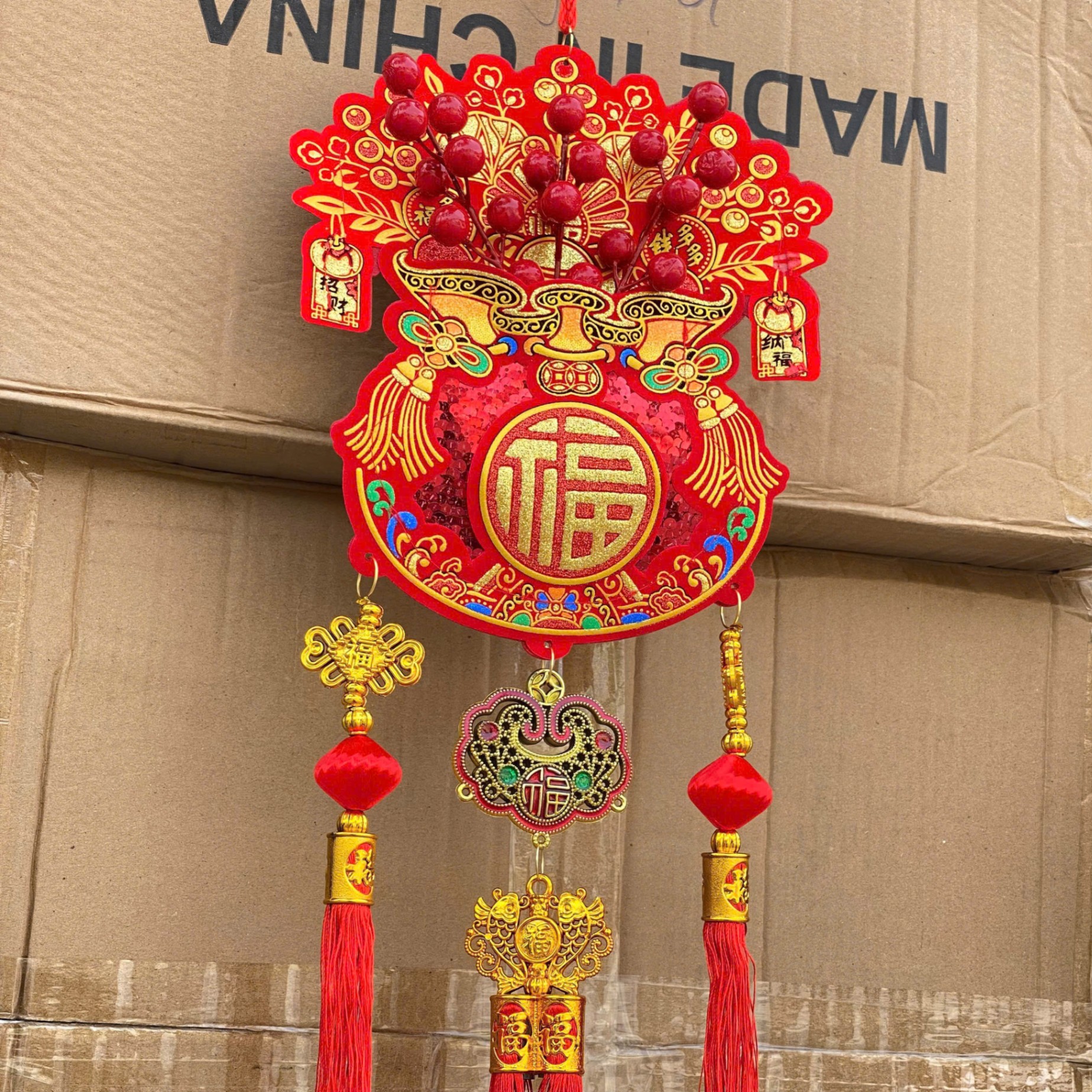 (Tặng Móc Treo) Túi Tài Lộc May Mắn 2026, Túi Tài Lộc Treo Trang Trí Cửa, Phòng Khách Cỡ Lớn Cho Tết Nguyên Đán