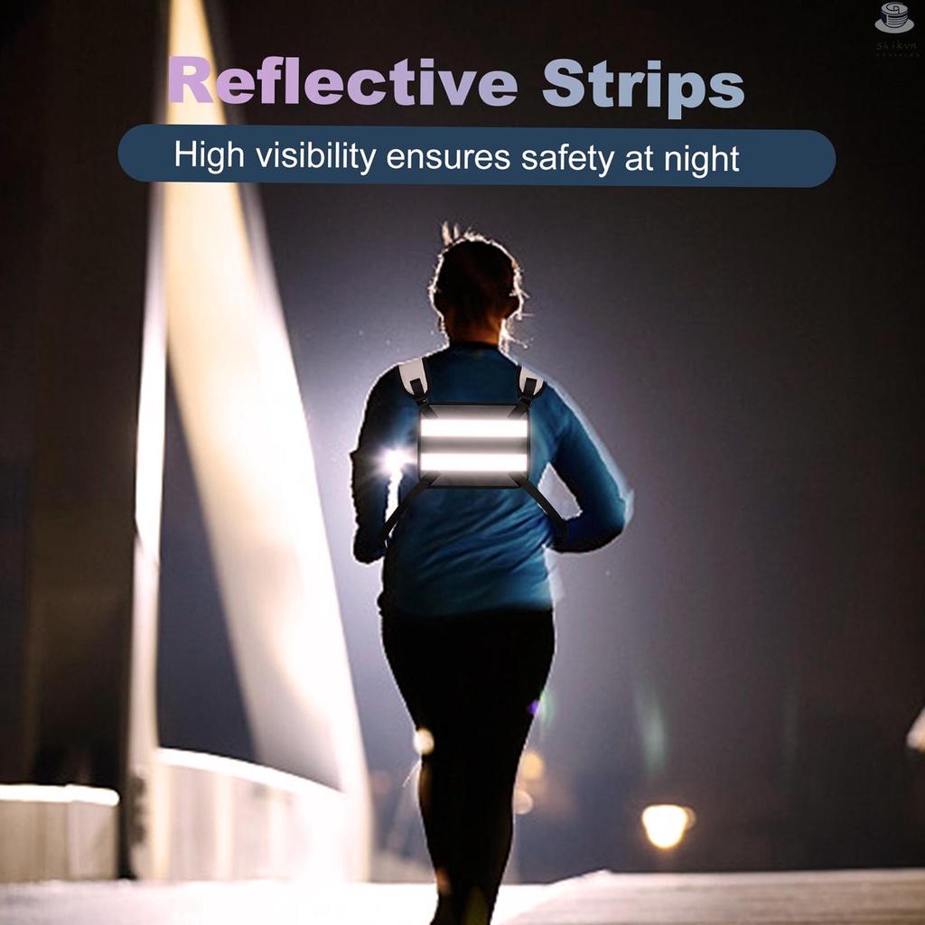 Reflective Running Vest Breathable Outdoor Sports Night Safety Running Vest Jacket Chest Pack