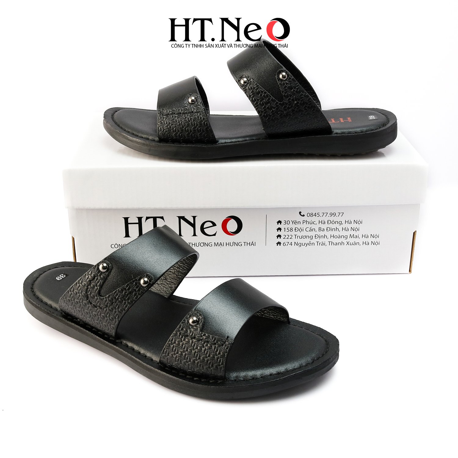 Sandal nam HT.NEO chất liệu da cao cấp, đế cao su, thiết kế trẻ trung, đi êm chân SD133