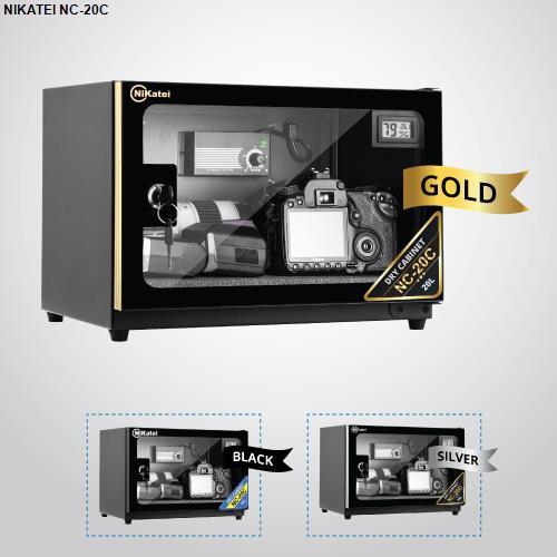 Tủ chống ẩm Nikatei NC-20C- Gold  (Dung tích 20 lít)-China . Tặng 01 bộ vệ sinh máy ảnh 8 in 1