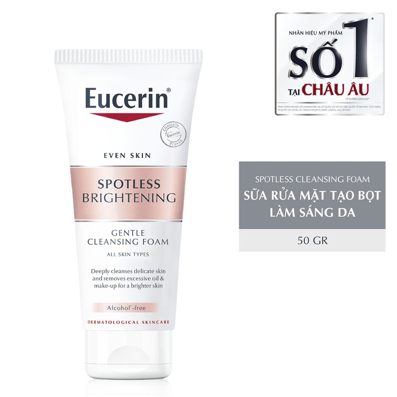 Sữa rửa mặt tạo bọt dưỡng sáng Eucerin Spotless Brightening Cleansing Foam 50g