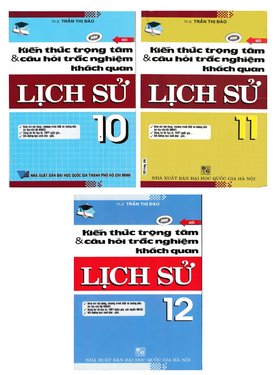 Combo Kiến Thức Trọng Tâm &amp;amp; Câu Hỏi Trắc Nghiệm Khách Quan Lịch Sử (Bộ 3 Cuốn)