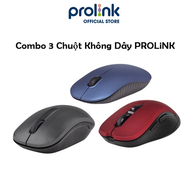 Combo 3 Chuột Không Dây Cao Cấp PROLiNK - Hàng Chính Hãng