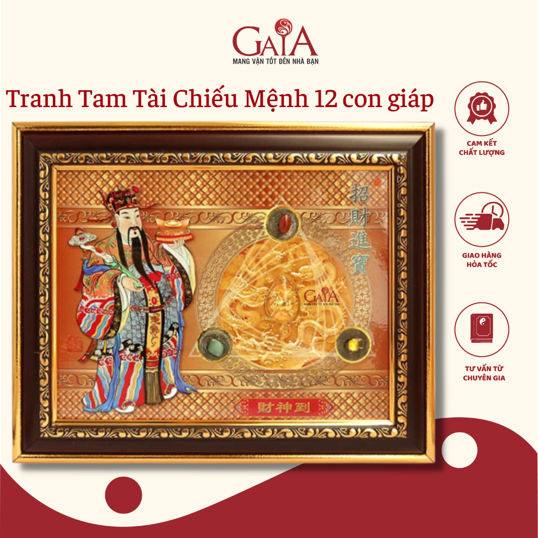 Tranh tam tài chiếu mệnh cho 12 con giáp