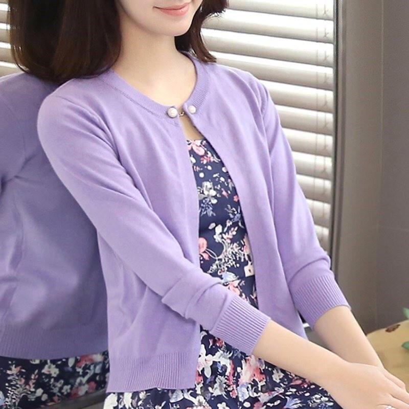 Hình ảnh Áo khoác len nữ cúc ngọc, áo khoác cardigan nữ cúc ngọc thời trang