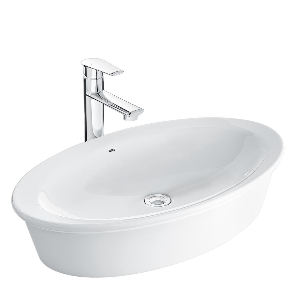 Chậu Rửa Lavabo Inax AL-300V Đặt Bàn Aqua Ceramic. Chất liệu sứ cao cấp. men chống bám bẩn - Vật liệu xây dựng Big H