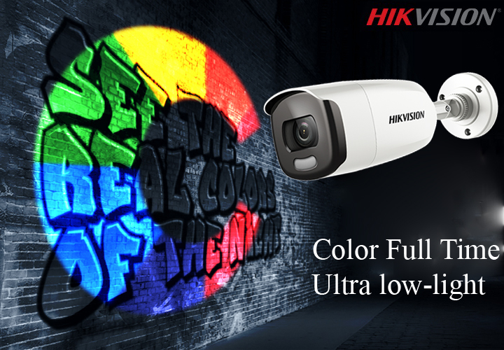 Camera HD TVI Full Color có màu ban đêm 2MP (ColorVu)  sử dụng với đầu ghi hình qua cáp đồng trục . Chính hãng Hikvision bảo hành 2 năm ( 10DF0T-F và 70DF0T-F ) - Hàng chính hãng