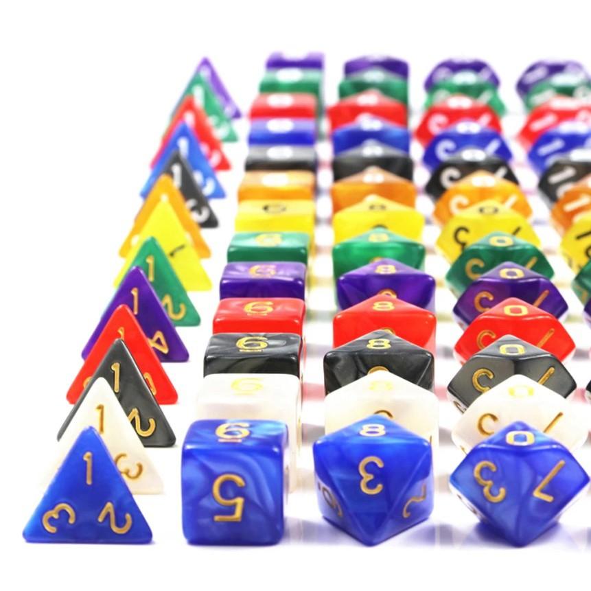 Bộ 7 viên xúc xắc xí ngầu đa diện D4, D6, D8, D10, D12, D20, D100, xúc xắc chơi Dungeons &amp; Dragons (DnD)